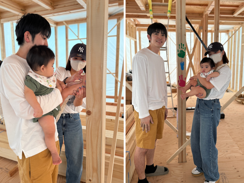 記念に手形をペタリ