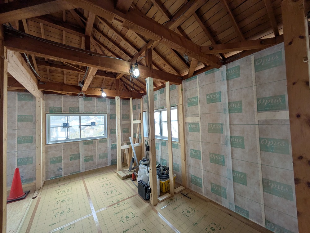 セルロース施工準備